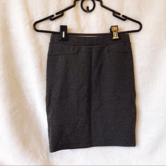 Eleven Paris Gray Knit Pencil Skirt - Picture 7 of 11